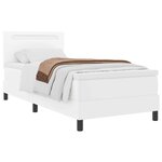 vidaXL Cadre de lit avec matelas Blanc 90 x 190 cm Faux cuir