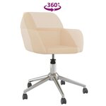 vidaXL Chaise pivotante de bureau Crème Tissu