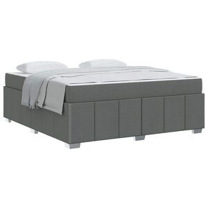 vidaXL Cadre de lit avec matelas Gris foncé 180 x 200 cm tissu