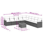 vidaXL Salon de jardin avec coussins 10 Pièces beige résine tressée