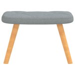 vidaXL Chaise de relaxation avec tabouret Gris clair Tissu