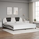 vidaXL Cadre de lit sans matelas blanc et noir 200x200 cm similicuir