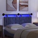 vidaXL Tête de lit suspendue Avec lumière LED Bleu police Velours