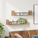 vidaXL Étagères murales 2 Pièces Chêne artisanal 60x16x14 cm Bois d'ingénierie