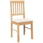 vidaXL Chaises à manger coussins 2 Pièces bois massif caoutchouc