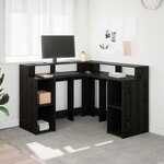 vidaXL Bureau Chêne noir 130 x 130 x 91 cm Bois d'ingénierie