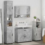 vidaXL Ensemble de mobilier de salle de bain 4 Pièces Gris béton
