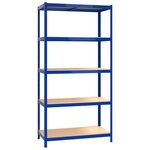 vidaXL Étagères à 5 niveaux 3 Pièces Bleu Acier et bois d'ingénierie