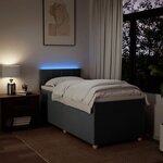 vidaXL Sommier à lattes de lit avec matelas Gris foncé 100x200cm Tissu