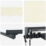 vidaXL Auvent Rétractable Crème 350 x 250 cm Polyester et métal