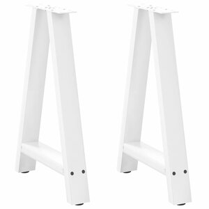 vidaXL Pieds de table à manger en forme de A 2 pièces Blanc 60 x (72-73) cm Acier