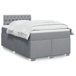 vidaXL Sommier à lattes de lit avec matelas Gris clair 120x200cm Tissu
