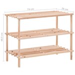 vidaXL Range-chaussures à 3 étagères Bois de sapin solide