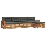 vidaXL Ensemble de canapés d'extérieur 5 pc Naturel et Anthracite