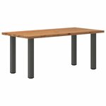 vidaXL Table à manger marron clair bois de chêne massif rectangulaire