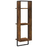vidaXL Étagère murale 3 niveaux chêne fumé 30x25x100cm bois ingénierie