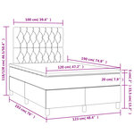 vidaXL Sommier à lattes de lit matelas et LED crème 120x190 cm tissu