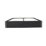 Lit coffre adulte - Tissu gris foncé - Sommier inclus - 140 x 190 cm