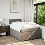 vidaXL Sommier à lattes de lit avec matelas Taupe 120x200 cm Tissu