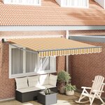 vidaXL Auvent rétractable manuel à rayures multicolores 350x250 cm