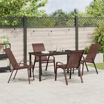 Ensemble de Salle à Manger de Jardin 5 Pièces vidaXL Marron Textilène et Acier