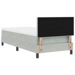 Lit à ressort vidaXL avec matelas et lumière LED Gris clair 90x190 cm Velours