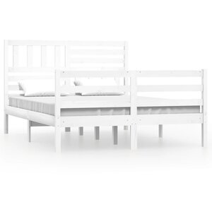 vidaXL Cadre de lit sans matelas blanc 120x190 cm bois massif