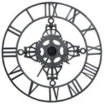 vidaXL Horloge murale Argenté 78 cm Métal