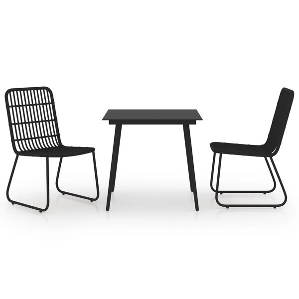 vidaXL Ensemble à manger d'extérieur 3 Pièces résine tressée et verre