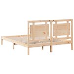 vidaXL Cadre de lit extra long sans matelas 160x220 cm bois massif