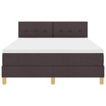 vidaXL Lit à ressort LED Marron foncé 160 x 200 cm tissu