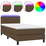 vidaXL Sommier à lattes de lit matelas et LED Marron foncé 100x200cm
