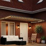 vidaXL Auvent rétractable électrique Vert et jaune 4 × 3 m
