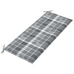 vidaXL Banc Batavia avec coussin à carreaux gris 120 cm Bois de teck