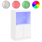vidaXL Buffet avec lumières LED blanc 60 5x37x100 cm