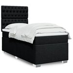 vidaXL Sommier à lattes de lit et matelas Noir 80x200 cm Tissu