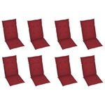 vidaXL Chaises pliables de jardin avec coussins lot de 8 Bois d'acacia