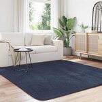 vidaXL Tapis shaggy à poils longs NAVARRA bleu marine 200x200 cm