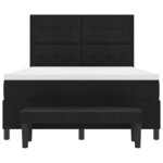 vidaXL Lit à ressorts avec matelas et banc noir 140x200 cm tissu