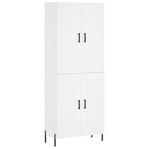 vidaXL Buffet haut Blanc 69 5x34x180 cm Bois d'ingénierie