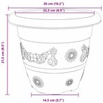 vidaXL Pot à fleurs rond 6 Pièces Noir Ø 26 x 21 5 cm Plastique