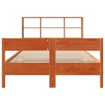 vidaXL Lit bibliothèque sans matelas cire marron 140x200 cm pin massif