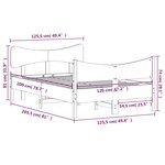 vidaXL Cadre de lit sans matelas cire marron 120x200cm bois pin massif