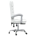 Fauteuil de massage inclinable de bureau informatique étude similicuir blanc 02_0025399