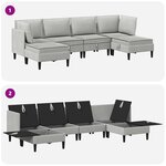 vidaXL Ensemble de meubles pour le salon 6 Pièces Gris clair Tissu
