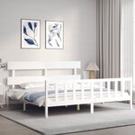 vidaXL Cadre de lit sans matelas blanc 200x200 cm bois massif de pin