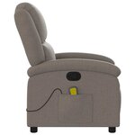 vidaXL Fauteuil de massage inclinable Taupe Tissu