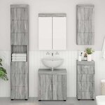 vidaXL Armoire murale de salle de bain avec étagère TULUM Gris Sonoma