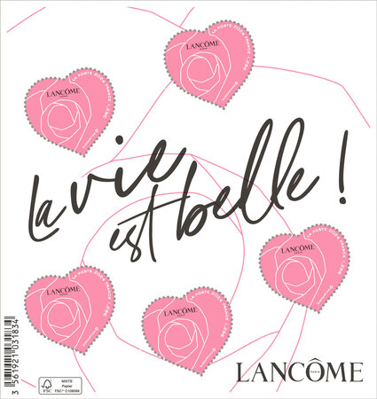 Bloc 5 timbres Coeur - Lancôme - Lettre Verte