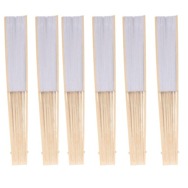 6 éventails en papier à customiser 21 cm